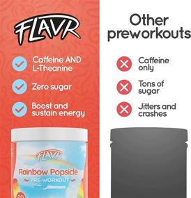 img 2 attached to FLAVR Nutrition Rainbow Popsicle Pre-Workout Powder: Sugar-Free Energy Supplement with Caffeine 🌈 and L-Theanine - Boost and Sustain Energy for Women & Men, 30 Servings