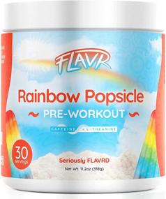 img 4 attached to FLAVR Nutrition Rainbow Popsicle Pre-Workout Powder: Sugar-Free Energy Supplement with Caffeine 🌈 and L-Theanine - Boost and Sustain Energy for Women & Men, 30 Servings