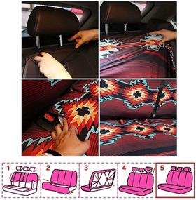 img 2 attached to Dolyues Sunflower Full Set Of 8 Pcs Car Seat Covers For Women Fashion Black Auto Accessories