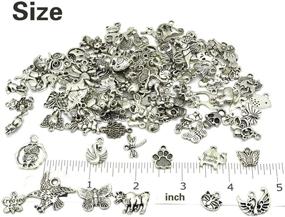 img 1 attached to JIALEEY Wholesale 100 PCS Mixed No Repeated Silver Pewter Smooth Metal Charms Pendants for Jewelry Making and Crafting - Animal Charms for Necklace Bracelet Dangle DIY