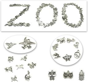 img 2 attached to JIALEEY Wholesale 100 PCS Mixed No Repeated Silver Pewter Smooth Metal Charms Pendants for Jewelry Making and Crafting - Animal Charms for Necklace Bracelet Dangle DIY