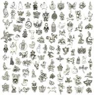 jialeey wholesale 100 pcs mixed no repeated silver pewter smooth metal charms pendants for jewelry making and crafting - animal charms for necklace bracelet dangle diy logo