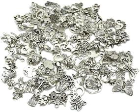 img 3 attached to JIALEEY Wholesale 100 PCS Mixed No Repeated Silver Pewter Smooth Metal Charms Pendants for Jewelry Making and Crafting - Animal Charms for Necklace Bracelet Dangle DIY