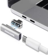 🔌 magnetic usb c adapter by hogore - 20pins magsafe to usb c converter for macbook(pro), dell xps, and more type c laptops - support for 100w fast charging, 10gbps data transfer, and 4k video - sleek silver design logo