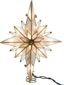 img 3 attached to 🌟 Kurt Adler Capiz Classical Multi-Pointed Bethlehem Star Treetop - 10-Light, 10-Inch