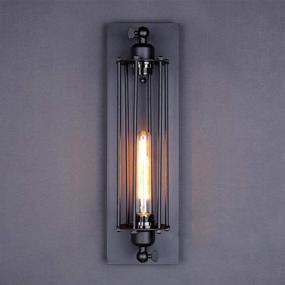 img 4 attached to 🏮 LNC A02251 Industrial Rustic Wall Sconce with Wire Cage - Perfect Lighting for Foyer, Bedroom, Hallway, Kitchen