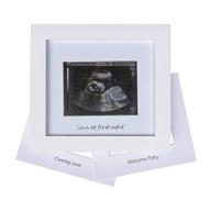 👶 silver text white baby sonogram photo frame - perfect gift for expecting parents & gender reveal party - ideal baby nursery decor logo