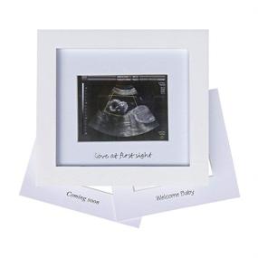 img 4 attached to 👶 Silver Text White Baby Sonogram Photo Frame - Perfect Gift for Expecting Parents & Gender Reveal Party - Ideal Baby Nursery Decor