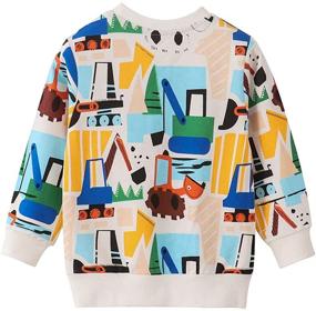 img 3 attached to 👕 Active Boys' Clothing: Cartoon Cotton Sleeve Sweatshirts for Toddlers