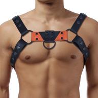 zawiar leather chest harness adjustable men's accessories logo