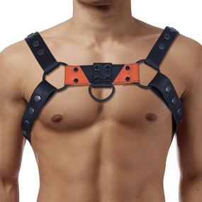 img 1 attached to ZAWIAR Leather Chest Harness Adjustable Men's Accessories