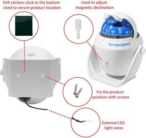 img 1 attached to 🧭 Enhance Your Boating Experience with the TurnOnSport Boat Compass Dash Mount Flush: A Navigation Marine Compass for Accurate Directions, Conveniently Mounted on Your Dashboard