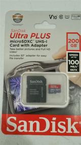 img 1 attached to 💾 SanDisk 200 GB Ultra Plus Micro SDXC Card: Fast UHS-I Speeds with Adapter SDSQUSC-200G-AWCIA