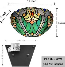 img 1 attached to 🌸 Cotoss Tiffany Wall Sconce: Handmade Stained Glass Victorian Style 1-Light Wall Light for Living Room Bedroom