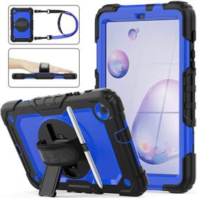 img 4 attached to SEYMAC Stock Drop-Proof Case for Samsung Galaxy Tab A 8.4'' 2020 with Screen Protector - Blue/Black