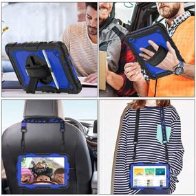 img 1 attached to SEYMAC Stock Drop-Proof Case for Samsung Galaxy Tab A 8.4'' 2020 with Screen Protector - Blue/Black