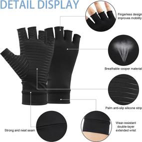 img 2 attached to Fomibobri Copper Compression Gloves: Effective Relief for Joint Pain, Arthritis, Carpal Tunnel, Swelling & Fatigue - Hand Brace Support for Women and Men