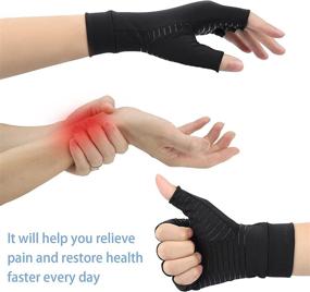 img 1 attached to Fomibobri Copper Compression Gloves: Effective Relief for Joint Pain, Arthritis, Carpal Tunnel, Swelling & Fatigue - Hand Brace Support for Women and Men