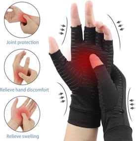 img 3 attached to Fomibobri Copper Compression Gloves: Effective Relief for Joint Pain, Arthritis, Carpal Tunnel, Swelling & Fatigue - Hand Brace Support for Women and Men