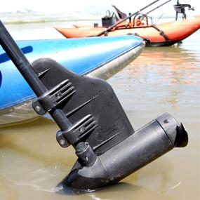 img 3 attached to 🚣 Bullnose Rudder Clamp-On Boat Rudder for 24-55 Thrust Trolling Motors: Ideal for Inflatable Pontoon, Pelican Bass Raider 10E, Fishing Kayak, Canoe, Jon Boat, Small Aluminum Boat, and More!
