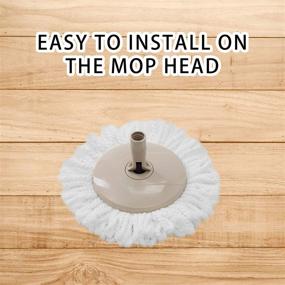 img 2 attached to 🧹 Eyliden 3 Pack MOP-PD-06 Microfiber Spin Mop Replacement Heads - Round Shape for 360° Spin Magic Mop Floor Cleaning (Refills Included)