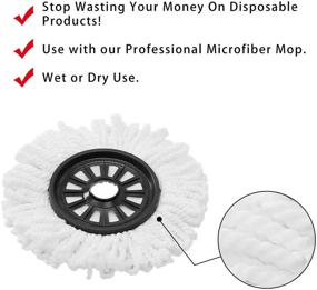 img 3 attached to 🧹 Eyliden 3 Pack MOP-PD-06 Microfiber Spin Mop Replacement Heads - Round Shape for 360° Spin Magic Mop Floor Cleaning (Refills Included)