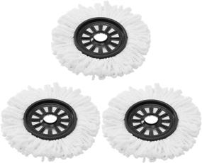 img 4 attached to 🧹 Eyliden 3 Pack MOP-PD-06 Microfiber Spin Mop Replacement Heads - Round Shape for 360° Spin Magic Mop Floor Cleaning (Refills Included)