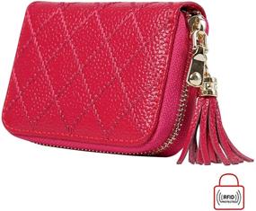 img 2 attached to Stylish and Secure: Womens Blocking Holder Leather Accordion Handbags & Wallets