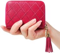 stylish and secure: womens blocking holder leather accordion handbags & wallets logo