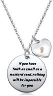 🌱 ukodnus mustard seed charm necklace - inspirational christian jewelry gift for women and girls, faith as small as a mustard seed - matthew 17:20 necklaces logo