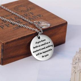 img 1 attached to 🌱 Ukodnus Mustard Seed Charm Necklace - Inspirational Christian Jewelry Gift for Women and Girls, Faith As Small As A Mustard Seed - Matthew 17:20 Necklaces