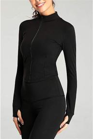 img 2 attached to Sleek and Streamlined: Tanming Women's Full Zip Seamless Workout Jacket for Running, Yoga & Track