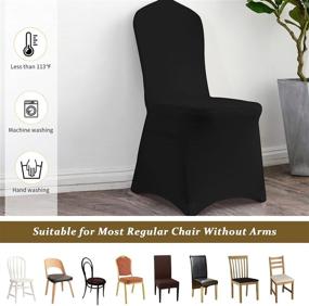 img 1 attached to Manmengji 10 PCS Black Spandex Chair Slipcovers - Perfect for Wedding, Banquet, and Party Protectors!