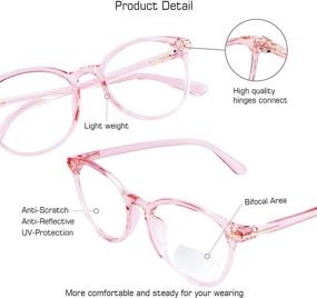 img 3 attached to 👓 VisionGlobal Bifocal Reading Glasses Blue Light Blocking for Men and Women - Retro Oval Computer Readers with Stylish Design