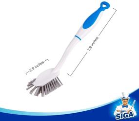 img 3 attached to 🧽 MR.SIGA Long-Handled Dish Brush with Built-in Scraper - Ideal Scrubbing Brush for Pots, Pans, and Kitchen Sink Cleaning (Pack of 3)