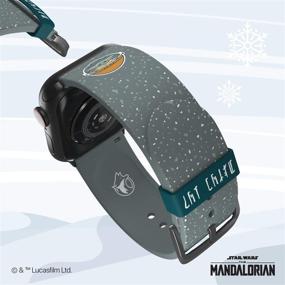img 1 attached to Officially Licensed Star Wars: The Mandalorian – The Child Snow Smartwatch Band – Compatible with Apple Watch (not included) – Fits 38mm, 40mm, 42mm, and 44mm