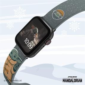 img 2 attached to Officially Licensed Star Wars: The Mandalorian – The Child Snow Smartwatch Band – Compatible with Apple Watch (not included) – Fits 38mm, 40mm, 42mm, and 44mm