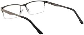 img 1 attached to 👓 Eyecedar 5-Pack Metal Half-frame Reading Glasses for Men, Rectangle Style with Stainless Steel Material, Spring Hinges, and Sun Readers 2.50 Included