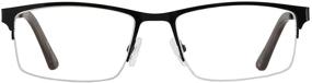 img 3 attached to 👓 Eyecedar 5-Pack Metal Half-frame Reading Glasses for Men, Rectangle Style with Stainless Steel Material, Spring Hinges, and Sun Readers 2.50 Included