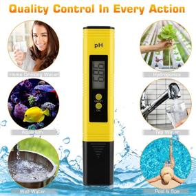 img 1 attached to 🌡️ Highly Accurate Digital pH Tester Pen for Water Hydroponics – Pocket Size, 0.01 Resolution, 0-14 pH Measurement Range – Ideal for Household, Drinking, Pool, and Aquarium (Yellow)
