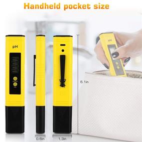 img 2 attached to 🌡️ Highly Accurate Digital pH Tester Pen for Water Hydroponics – Pocket Size, 0.01 Resolution, 0-14 pH Measurement Range – Ideal for Household, Drinking, Pool, and Aquarium (Yellow)