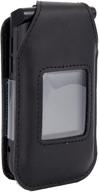 protect your orbic journey v verizon flip phone with beltron leather fitted case - rotating belt clip, screen & keypad protection, secure fit logo