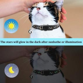 img 2 attached to 🐱 6 PCS Breakaway Cat Collars with Bell: Golden Moon Glowing Star in The Dark for Kitten