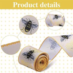 img 2 attached to 🐝 Yinder 26 Yard Bee Themed Wired Edge Ribbon with Honey Bee Fabric Ribbon, Vertical Stripe Craft Ribbon for Wrapping, Party Decor, Hair Bows, Crafting, and Sewing