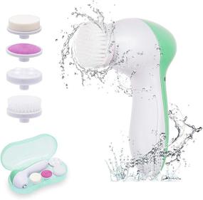 img 4 attached to Newest 2021 Tdnrqy Waterproof Facial Cleansing Face Scrubber - 4-in-1 Brush + 1 Beauty Care Masser for Deep Cleansing, Gentle Exfoliating, Removing Blackhead - Ideal Gift for Christmas, Skin Care