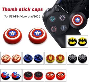 img 3 attached to 🎮 6-Piece Dualsense Analog Thumb Grip Stick Cover Set - Non-Slip Silicone Joystick Cap for PS5/PS4/Xbox One/360/Nintendo Switch PRO Controllers