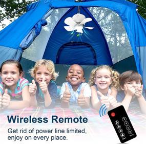 img 1 attached to UNbeaten Rechargeable Ceiling Fan: 8000mAh Capacity, USB Input, 4 Speeds & Remote Control - Perfect for Camping, Tents, Outdoors & Indoors