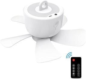 img 4 attached to UNbeaten Rechargeable Ceiling Fan: 8000mAh Capacity, USB Input, 4 Speeds & Remote Control - Perfect for Camping, Tents, Outdoors & Indoors