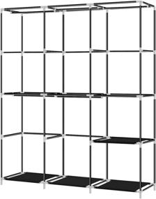 img 1 attached to 👗 YOUUD 50-Inch Portable Wardrobe Closet Organizer with Non-Woven Fabric, Hanging Rod, and Easy Assembly