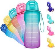 giotto 64oz motivational water bottle with time marker & straw - large half gallon, leakproof tritan bpa free water jug for fitness, gym and outdoor activities - ensure adequate daily water intake logo